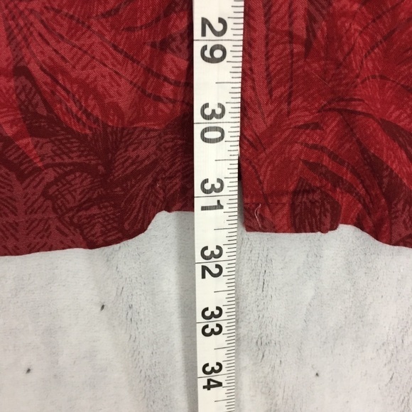 Batik Bay XLT Hawaiian Shirt Red Palm Leaves 100% Rayon - Picture 8 of 8